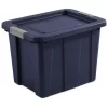 Sterilite Tuff1 18 Gallon Plastic Stackable Basement, Garage, Attic Storage Tote Container Bin With Latching Lid, Dark Blue (18 Pack)