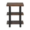 Pomona 2 Shelf End Table Reclaimed Wood Rustic Natural - Alaterre Furniture