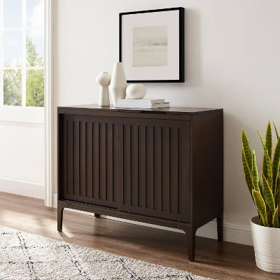 Asher Record Storage Media Console Dark Brown - Crosley 1 Asher Record Storage Media Console Dark Brown - Crosley