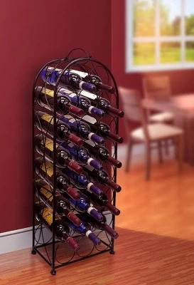 Sorbus 23 Bottle Metal Wine Rack (Black) 1 Sorbus 23 Bottle Metal Wine Rack (Black)