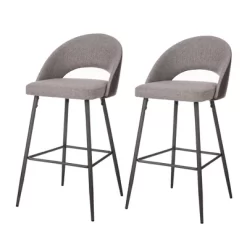 Set Of 2 Leatherette Barstools With Tapered Metal Legs - Glitzhome -Cozy Living Deals Store GUEST 8cd3aa53 503b 40c1 bd87 c358ea995d78