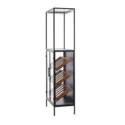 Modern Wood Standing Wine Rack Black - Olivia & May