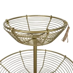 3-Tiered Basket Riser Brass Metal With Jute Tassel By Foreside Home & Garden -Cozy Living Deals Store GUEST 8cf2f6a1 9de3 4e0d ac00 907bccba3ad9