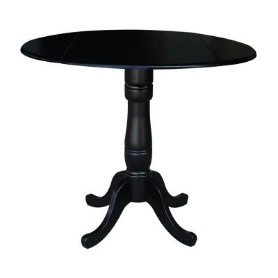 Davidson Round Dual Drop Leaf Pedestal Table Black - International Concepts 11 Davidson Round Dual Drop Leaf Pedestal Table Black - International Concepts - Image 11