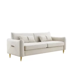 80.3" Modern Velvet Tufted Sofa With 2 Pillows And Gold Legs - ModernLuxe 14 80.3" Modern Velvet Tufted Sofa With 2 Pillows And Gold Legs - ModernLuxe -Cozy Living Deals Store GUEST 8d289b97 2258 4881 8e34 33ac5990aec7