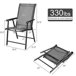 Costway 2PCS Folding Chairs Steel Frame Patio Garden Outdoor W/ Armrest & Footrest -Cozy Living Deals Store GUEST 8d550329 7fbc 485b a8c6 e5c8b4298836