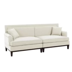 81.8" Upholstered Country Loveseat Sofa With Wooden Legs And Two Throw Pillows-ModernLuxe -Cozy Living Deals Store GUEST 8dd9503c 0fea 45db b6ae 3bce939e1f37