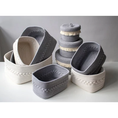 Assorted Set Of 3 Round Dharma Organizer Baksets - Gray - Shiraleah 3 Assorted Set Of 3 Round Dharma Organizer Baksets - Gray - Shiraleah - Image 3