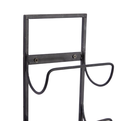 Industrial Metal Wall Wine Rack Black - Olivia & May 3 Industrial Metal Wall Wine Rack Black - Olivia & May - Image 3
