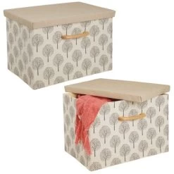 MDesign Soft Textured Fabric Home Storage Organizer Box, 2 Pack -Cozy Living Deals Store GUEST 8e1b1bb0 247e 42c6 9794 062d81132ed7