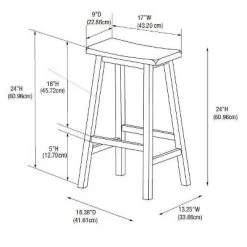 24" Saddle Counter Height Barstool Wood Brown - Linon -Cozy Living Deals Store GUEST 8e4029a6 4115 44de 8bb0 da89248dfbed