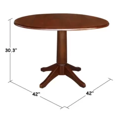 30.3" Thea Round Dual Drop Leaf Extendable Dining Table Espresso Brown - International Concepts -Cozy Living Deals Store GUEST 8e4f667a 52c2 448b 8bb9 83b05fca26e9