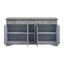 Brett Antique Inspired 4 Door 4 Drawer Storage Credenza/Sideboard Weathered Gray - Treasure Trove -Cozy Living Deals Store GUEST 8f033d47 9260 4545 86b4 4c6993a0c8e4