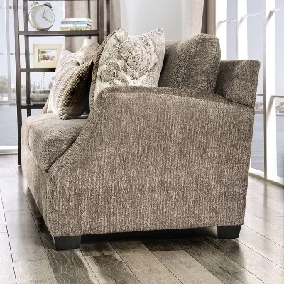 Quavo Upholstered Loveseat Gray - Furniture Of America 2 Quavo Upholstered Loveseat Gray - Furniture Of America - Image 2