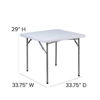 Emma And Oliver 2.81-Foot Square Granite White Plastic Folding Table - Card Table/Game Table 2 Emma And Oliver 2.81-Foot Square Granite White Plastic Folding Table - Card Table/Game Table - Image 2
