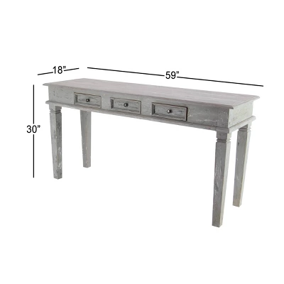 Rustic Mahogany Console Table Gray - Olivia & May 9 Rustic Mahogany Console Table Gray - Olivia & May - Image 9