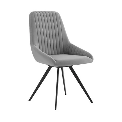 7pc Andes And Alison Rectangular Dining Set Gray - Armen Living 2 7pc Andes And Alison Rectangular Dining Set Gray - Armen Living - Image 2