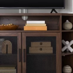 Corner TV Stand For TVs Up To 55" With Metal Mesh Doors - Saracina Home -Cozy Living Deals Store GUEST 90874f44 7a56 4e2e 9a74 aef7d9c18351