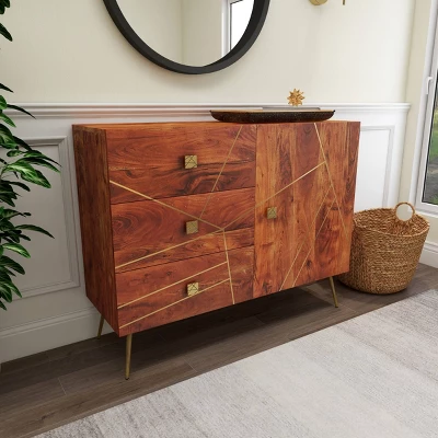 Modern Metal Buffet Brown - Olivia & May 9 Modern Metal Buffet Brown - Olivia & May - Image 9