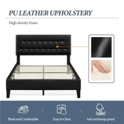 Yaheetech Upholstered Bed Frame With Button-Tufted Headboard 16 Yaheetech Upholstered Bed Frame With Button-Tufted Headboard -Cozy Living Deals Store GUEST 9162686b 1e67 4a29 9cff 9badd1ca54e7