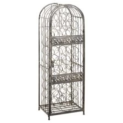HOMCOM 45 Bottle Wrought Iron Wine Rack Jail With Lock - Antique Bronze -Cozy Living Deals Store GUEST 91788c22 4897 4c86 ae6c fe3638e1f480
