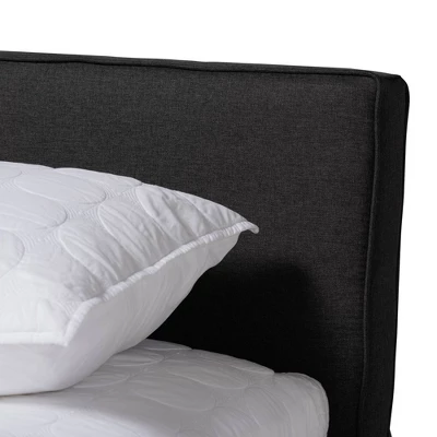 Queen Rikke Two-Tone Wood Platform Storage Bed With Upholstered Headboard Gray - Baxton Studio 2 Queen Rikke Two-Tone Wood Platform Storage Bed With Upholstered Headboard Gray - Baxton Studio - Image 2