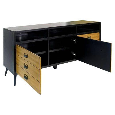 80" Payton Mid-Century TV Stand For TVs Up To 85" Black - Martin Furniture 2 80" Payton Mid-Century TV Stand For TVs Up To 85" Black - Martin Furniture - Image 2