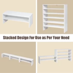 Costway 3 PCS Stackable Shoe Rack 31-Inch Horizontal Organizer 2-tier StorageShelf WhiteBrown 17 Costway 3 PCS Stackable Shoe Rack 31-Inch Horizontal Organizer 2-tier StorageShelf WhiteBrown -Cozy Living Deals Store GUEST 93349199 054e 4b93 8d12 49b3ece4030a