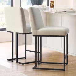 Set Of 2 Mason 25" Contemporary Armless Upholstered Fabric With Black Metal Sled Legs Counter Height Barstools-The Pop Maison 20 Set Of 2 Mason 25" Contemporary Armless Upholstered Fabric With Black Metal Sled Legs Counter Height Barstools-The Pop Maison -Cozy Living Deals Store GUEST 93476635 2eaf 47ae a4b6 0af9e29a26b0