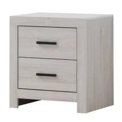 Nightstand With 2 Drawers And Metal Bar Pulls - Benzara -Cozy Living Deals Store GUEST 93a67fb1 2966 469e 972a b77fba0d1bd4