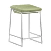24" Set Of 2 Contemporary Sleek Modern Counter Height Barstools Green - ZM Home
