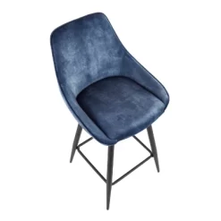 Set Of 2 Diana Velvet Steel Contemporary Counter Height Barstools Black/Blue - LumiSource 13 Set Of 2 Diana Velvet Steel Contemporary Counter Height Barstools Black/Blue - LumiSource -Cozy Living Deals Store GUEST 94e9a763 0d6e 45b5 a111 d8f79b0e9e84