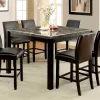 HOMES: Inside + Out Bailey II Marble Top Counter Height Dining Table - Black