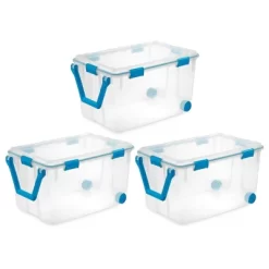 Sterilite 120qrt. Multipurpose Clear Plastic Storage Container Box With Latching Lids And 2 Rear Wheels -Cozy Living Deals Store GUEST 94f90ae6 6f44 4a3c 8aeb a26b913f36d5