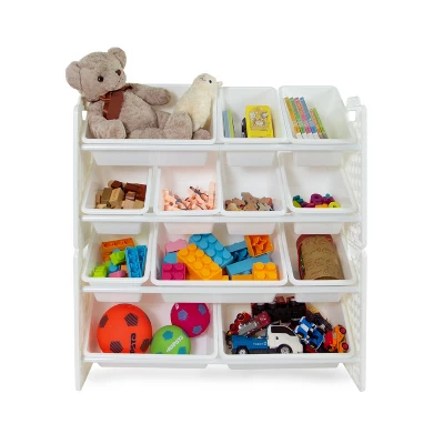 UNiPLAY Toy Organizer With Removable Storage Bins, Multi-Bin Organizer For Books, Building Blocks, School Materials, Toys With Baseplate Board Frame 1 UNiPLAY Toy Organizer With Removable Storage Bins, Multi-Bin Organizer For Books, Building Blocks, School Materials, Toys With Baseplate Board Frame