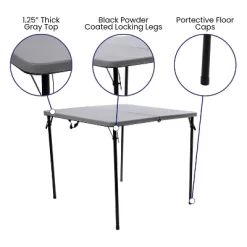 Flash Furniture 2.83-Foot Square Bi-Fold Plastic Folding Table With Carrying Handle 22 Flash Furniture 2.83-Foot Square Bi-Fold Plastic Folding Table With Carrying Handle -Cozy Living Deals Store GUEST 95247746 b400 4d85 a47e da2283c47dcb