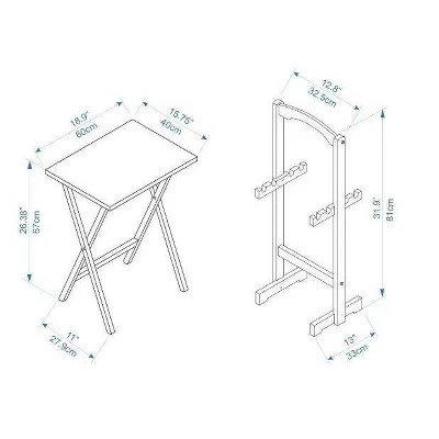 Faux Marble Tray Table Set - Linon 16 Faux Marble Tray Table Set - Linon - Image 16
