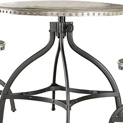 Dining Table Set Oak Metal - Acme Furniture 3 Dining Table Set Oak Metal - Acme Furniture - Image 3