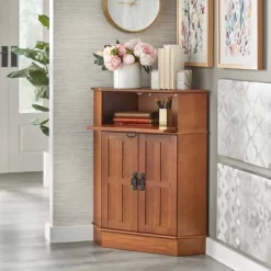 Mission 2 Door 1 Drawer Corner Storage Cabinet Oak - Buylateral -Cozy Living Deals Store GUEST 9636a05b ff0a 4faf 81fb f47e8e914aaf