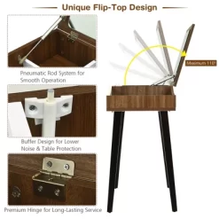 Costway Vanity Table Set With Flip Top Mirror Dressing Makeup Study Padded Stool -Cozy Living Deals Store GUEST 96553939 c8ef 4502 9478 672529fe2034