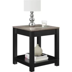 Paramount End Table Black/ Sonoma Oak - Room & Joy