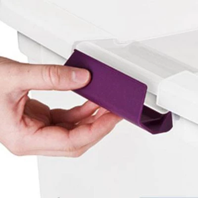 Sterilite 27 Quart Clear Latch Lid Stackable Storage Box Tote, 6 Pack, And Medium Clear Latch Lid File Clip Box, 4 Pack For Household Organization 3 Sterilite 27 Quart Clear Latch Lid Stackable Storage Box Tote, 6 Pack, And Medium Clear Latch Lid File Clip Box, 4 Pack For Household Organization - Image 3