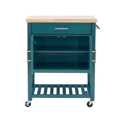 Abigail Kitchen Cart Teal - Powell Company 4 Abigail Kitchen Cart Teal - Powell Company - Image 4
