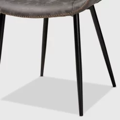 Set Of 2 Loire Faux Leather Upholstered Dining Chair Gray/Black - Baxton Studio -Cozy Living Deals Store GUEST 974ca2d0 50c3 4933 bda8 ce5cbb56c1e8