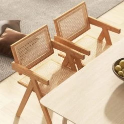 Costway Set Of 2 Rattan Accent Chairs Mid Century Dining Armchair Bamboo Frame Kitchen 14 Costway Set Of 2 Rattan Accent Chairs Mid Century Dining Armchair Bamboo Frame Kitchen -Cozy Living Deals Store GUEST 97e894de 27c2 488a 8715 dfce87c80539