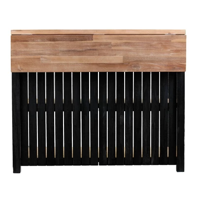 Nashhex Expandable Freestanding Kitchen Island Black/Natural - Aiden Lane 6 Nashhex Expandable Freestanding Kitchen Island Black/Natural - Aiden Lane - Image 6