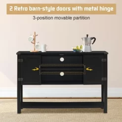 Costway Barn Door TV Stand Console Sideboard Buffet For TVs Up To 60'' W/Storage Cabinets -Cozy Living Deals Store GUEST 983e6a87 de93 4fc8 bed8 fae444f32375