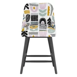 Sherrie Counter Height Barstool In Patterns Botanical Helsinki Block Lavender - Skyline Furniture