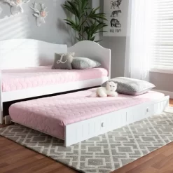 Twin Neves Wood Bed With Trundle White - Baxton Studio 8 Twin Neves Wood Bed With Trundle White - Baxton Studio -Cozy Living Deals Store GUEST 98646730 6432 43a4 986b 69d50021d3f4