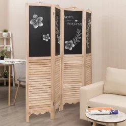 Costway 4-Panel Folding Divider Screen W/Chalkboard 5.7Ft Tall Natural 16 Costway 4-Panel Folding Divider Screen W/Chalkboard 5.7Ft Tall Natural -Cozy Living Deals Store GUEST 98c32796 e419 4579 aff7 ca8389a03f5f
